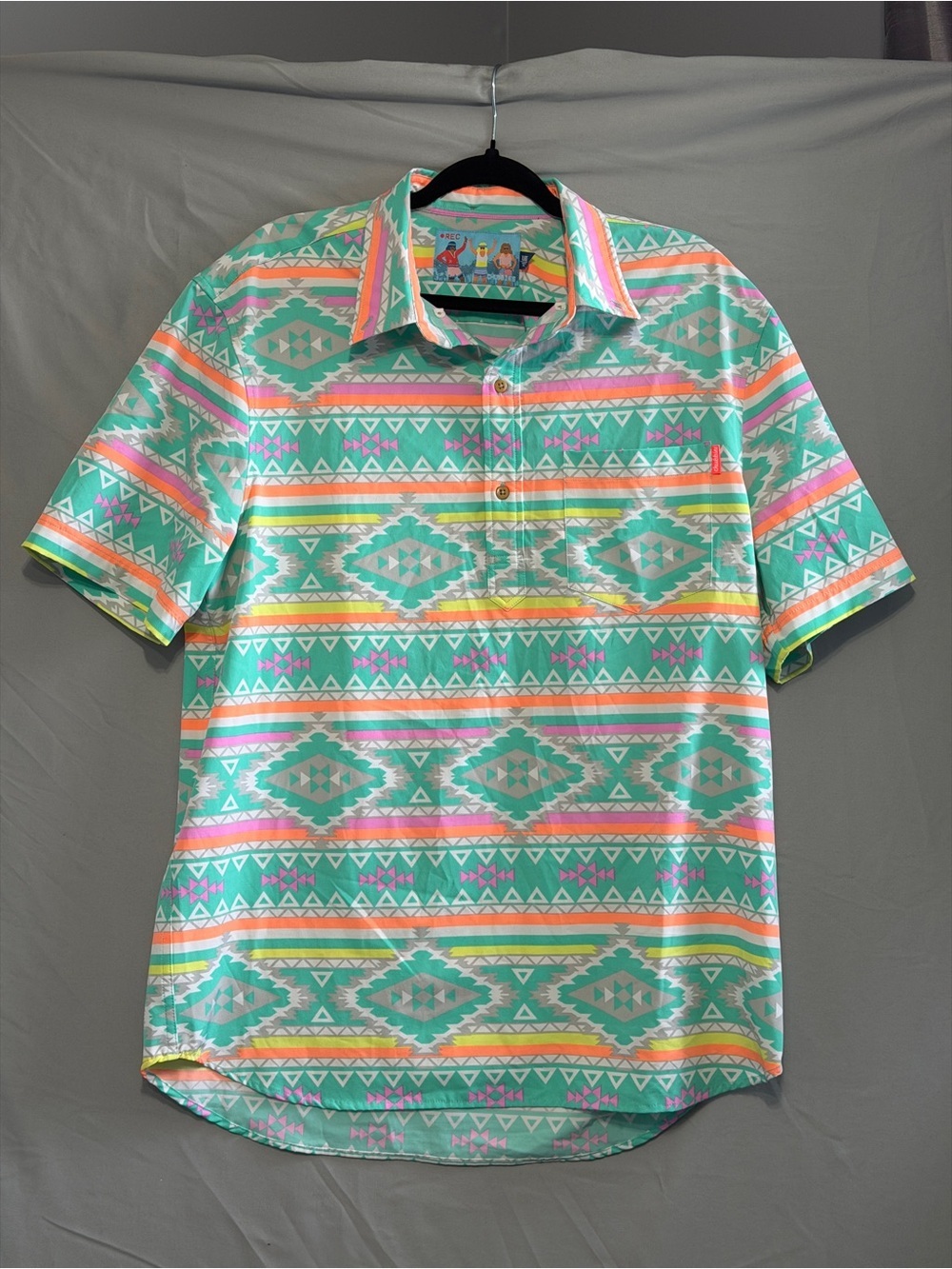 Chubbies Mens The En Fuegos Performance 2.0 Polo Shirt Size XL  Aztec Hawaiian